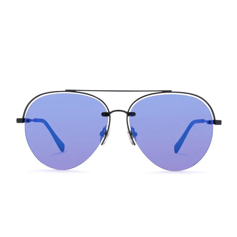 LENOX II - MATTE BLACK + PURPLE MIRROR SUNGLASSES sold by Diff Eyewear