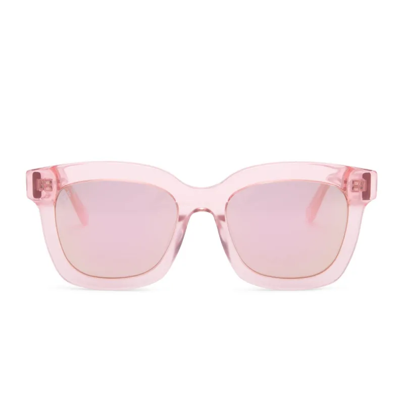 CARSON - LIGHT PINK CRYSTAL + PINK FLASH SUNGLASSES sold by Diff Eyewear