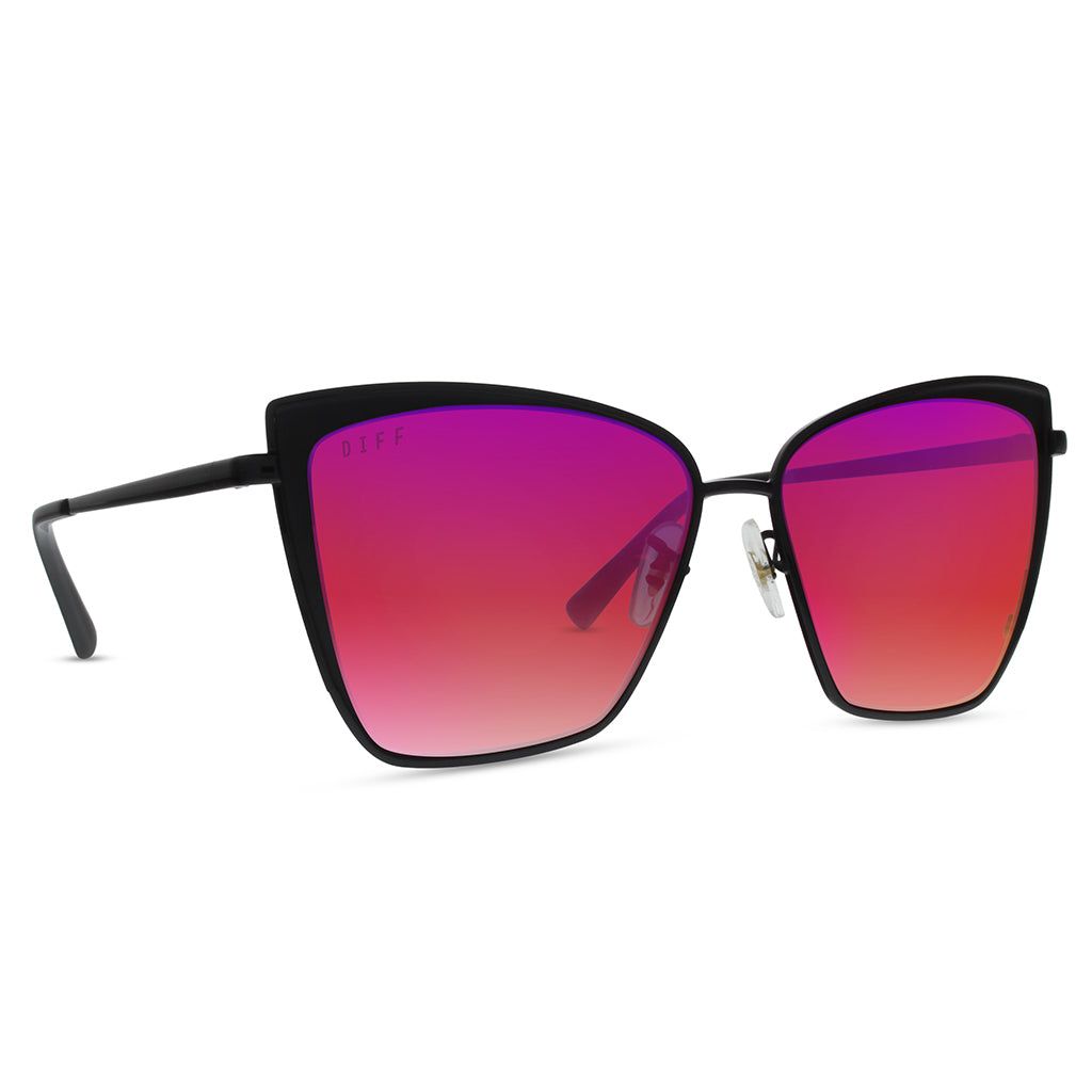 BECKY - BLACK + FIRE MIRROR SUNGLASSES sold by Diff Eyewear product image thumbnail 2