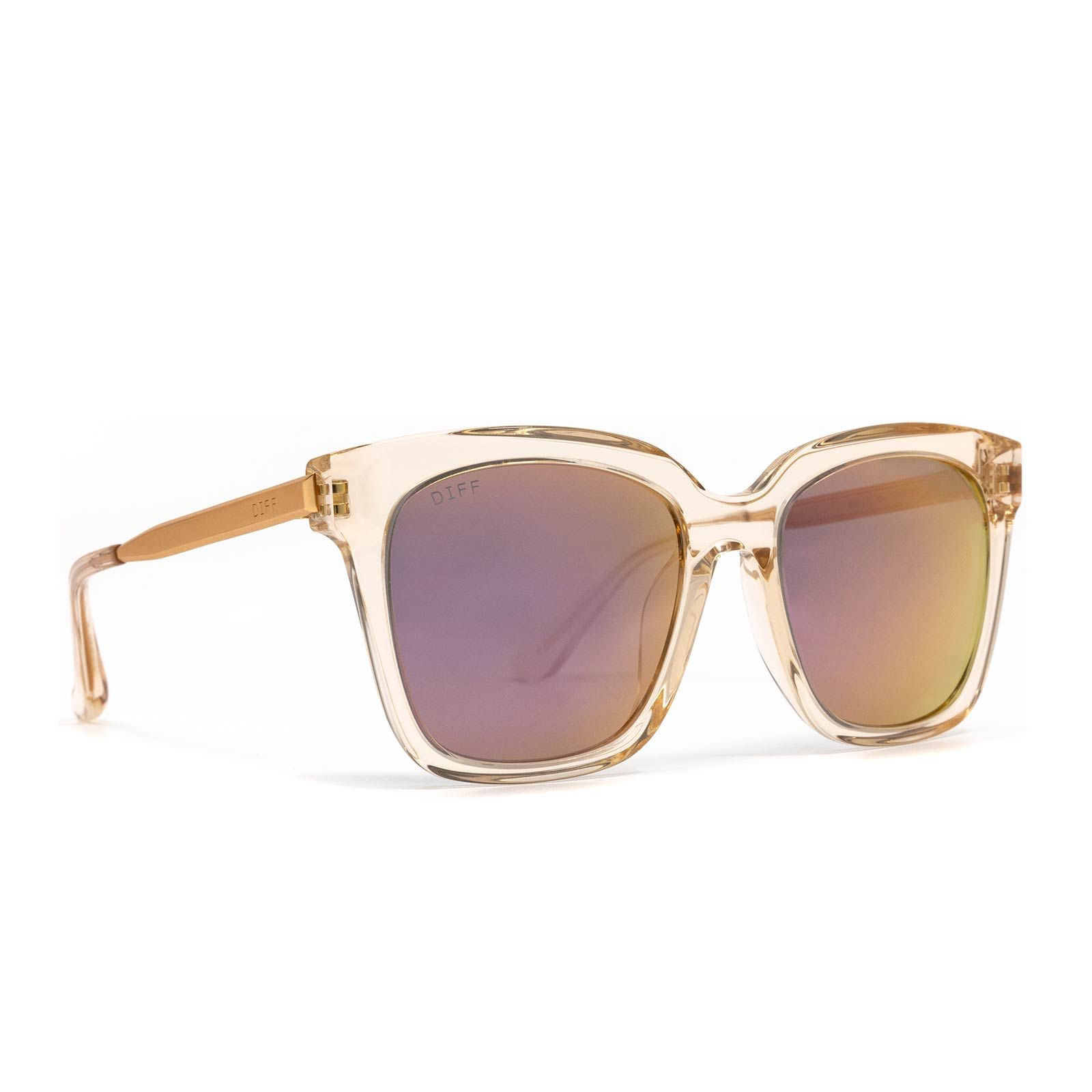 BELLA - BLUSH CRYSTAL + TAUPE FLASH SUNGLASSES sold by Diff Eyewear product image thumbnail 2