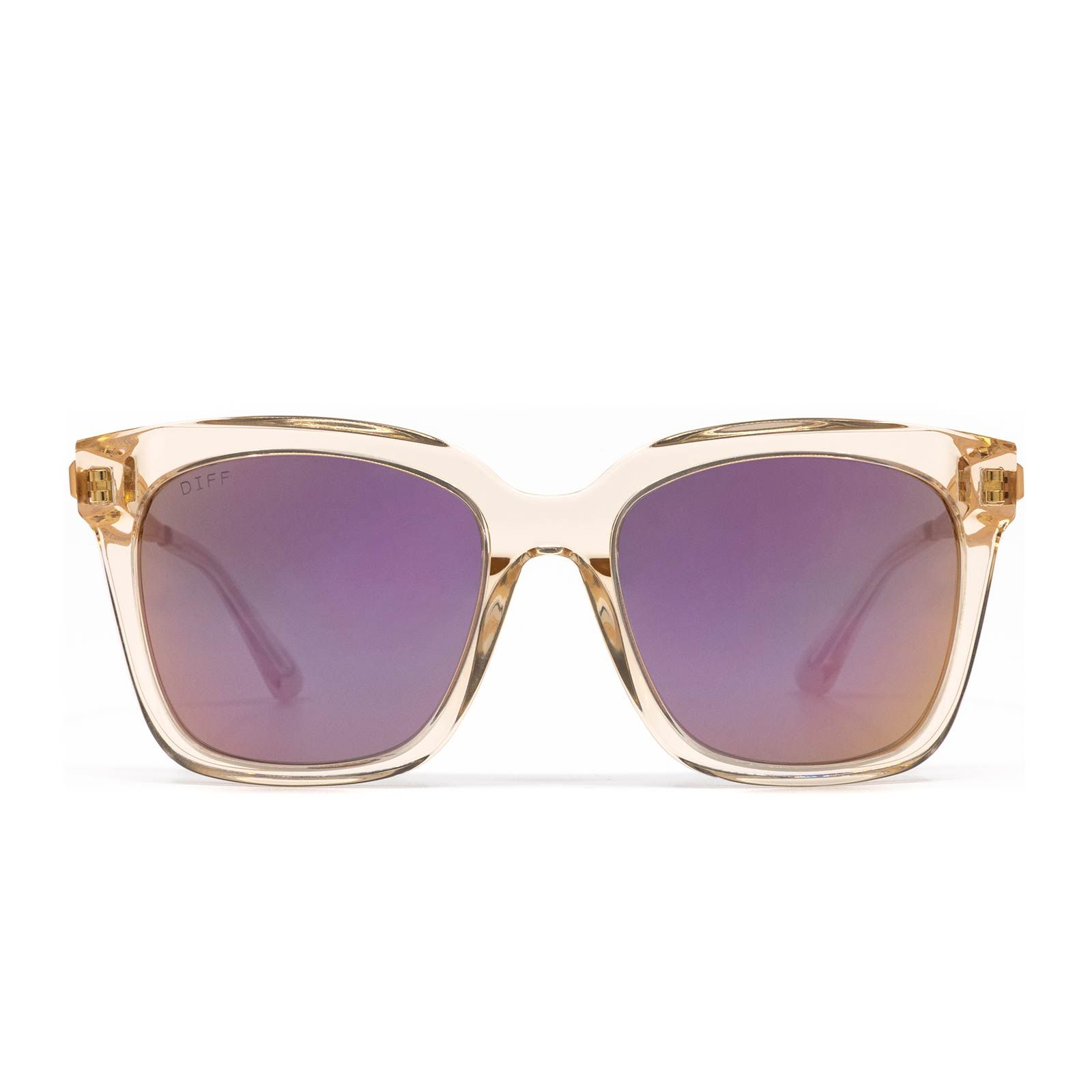 BELLA - BLUSH CRYSTAL + TAUPE FLASH SUNGLASSES sold by Diff Eyewear