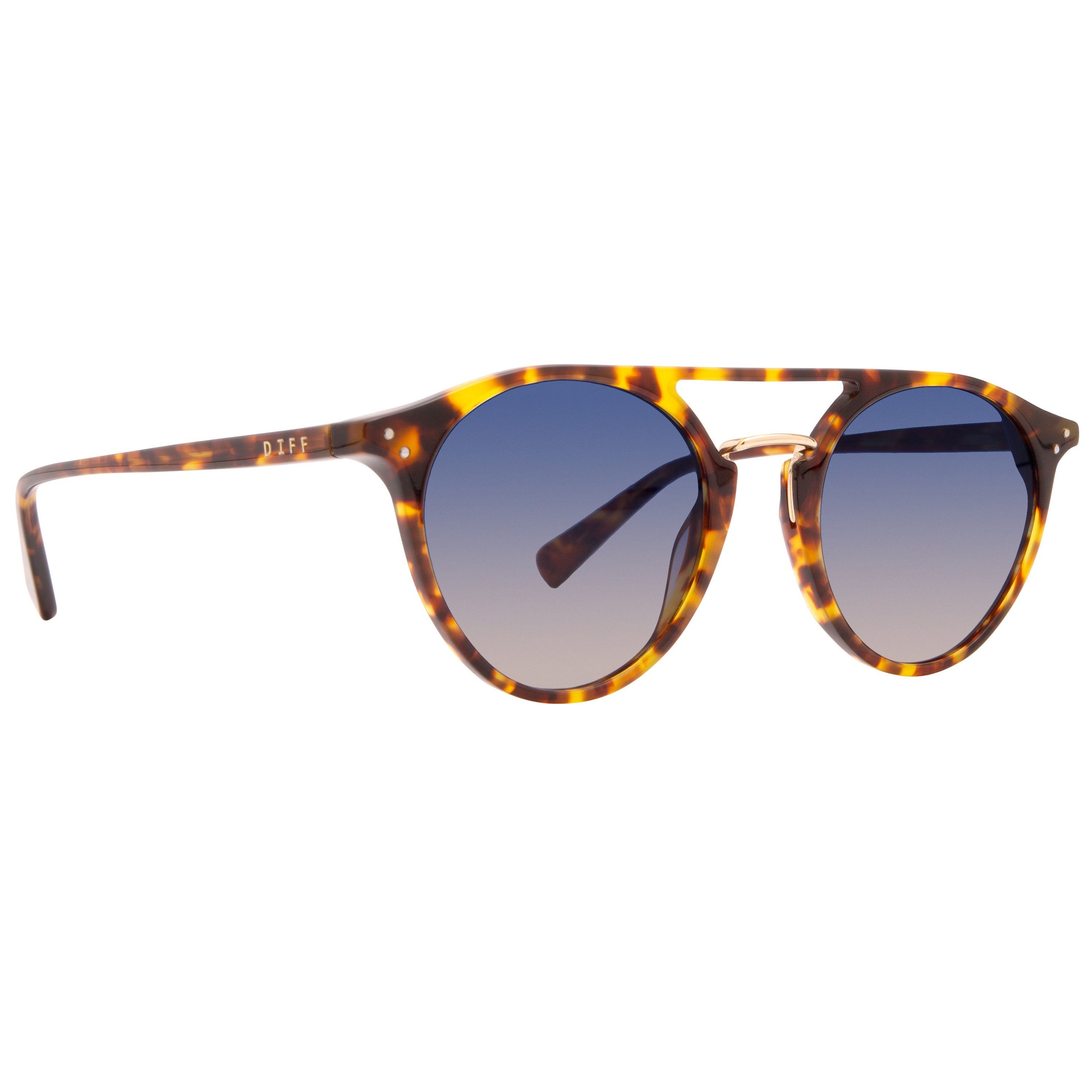 MASON - AMBER TORTOISE + BLUE STEEL GRADIENT + POLARIZED SUNGLASSES sold by Diff Eyewear product image thumbnail 2