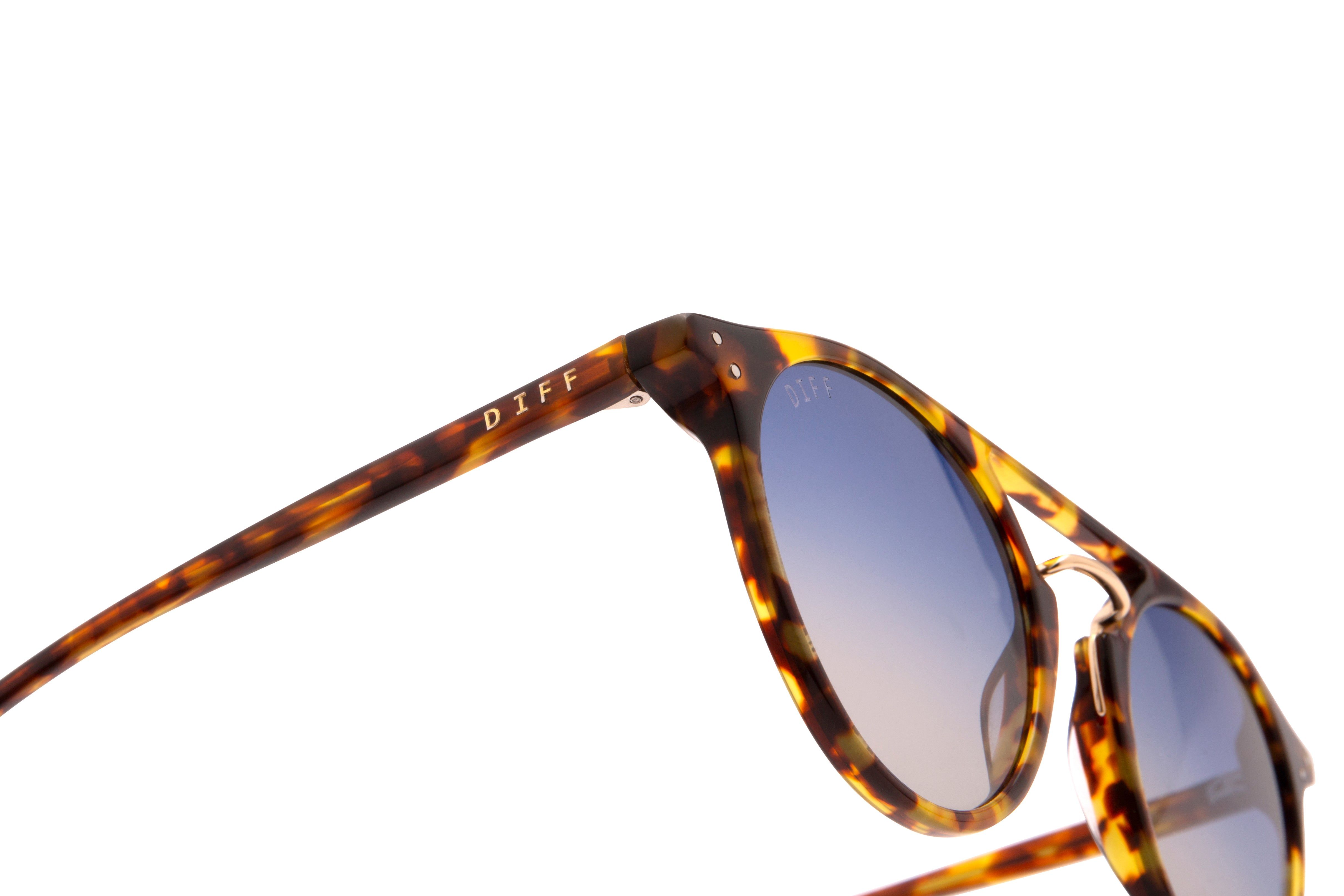 MASON - AMBER TORTOISE + BLUE STEEL GRADIENT + POLARIZED SUNGLASSES sold by Diff Eyewear product image thumbnail 4