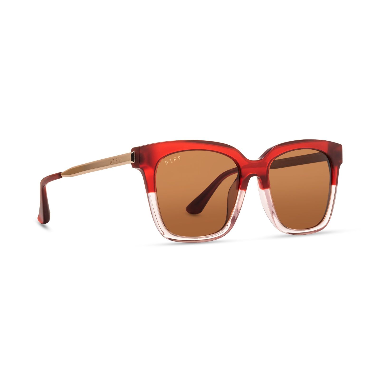 BELLA - ROSEWOOD OMBRE + BROWN SUNGLASSES sold by Diff Eyewear product image thumbnail 2