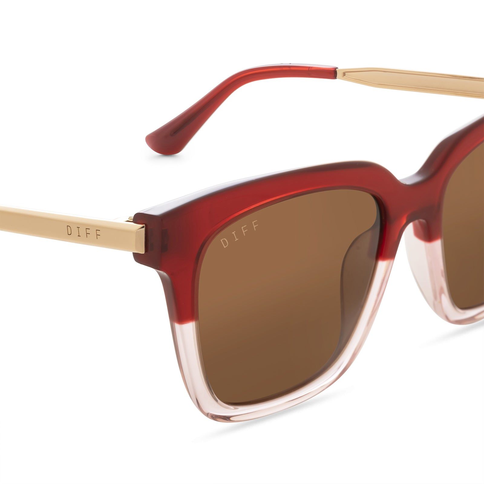 BELLA - ROSEWOOD OMBRE + BROWN SUNGLASSES sold by Diff Eyewear product image thumbnail 3