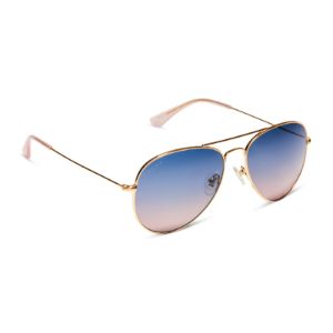CRUZ - BRUSHED GOLD + LAVENDER ROSE GRADIENT POLARIZED SUNGLASSES sold by Diff Eyewear