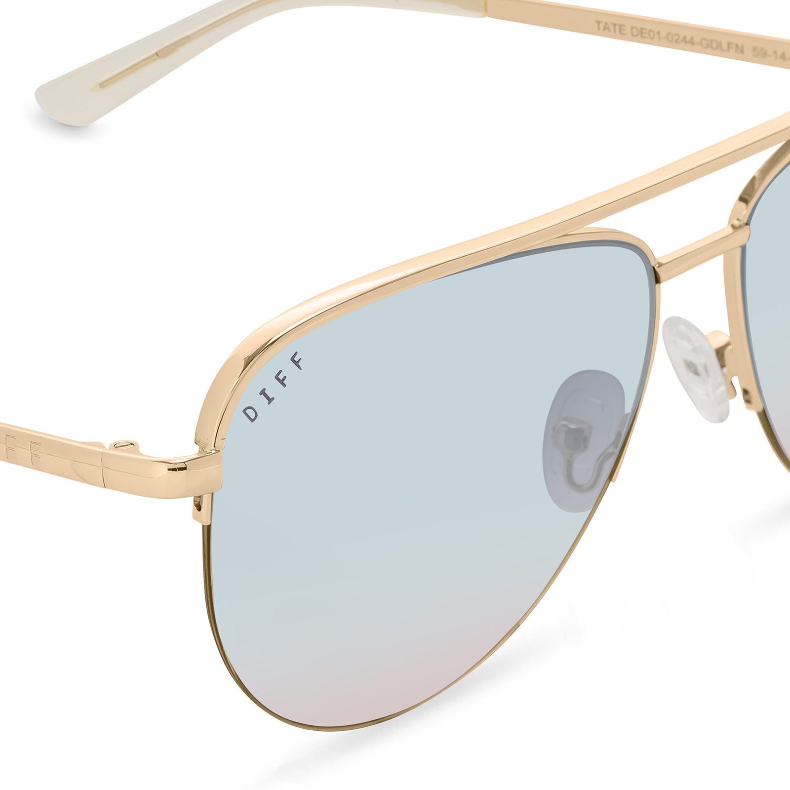 TATE - GOLD + BLUE TO LAVENDER FLASH SUNGLASSES sold by Diff Eyewear product image thumbnail 4
