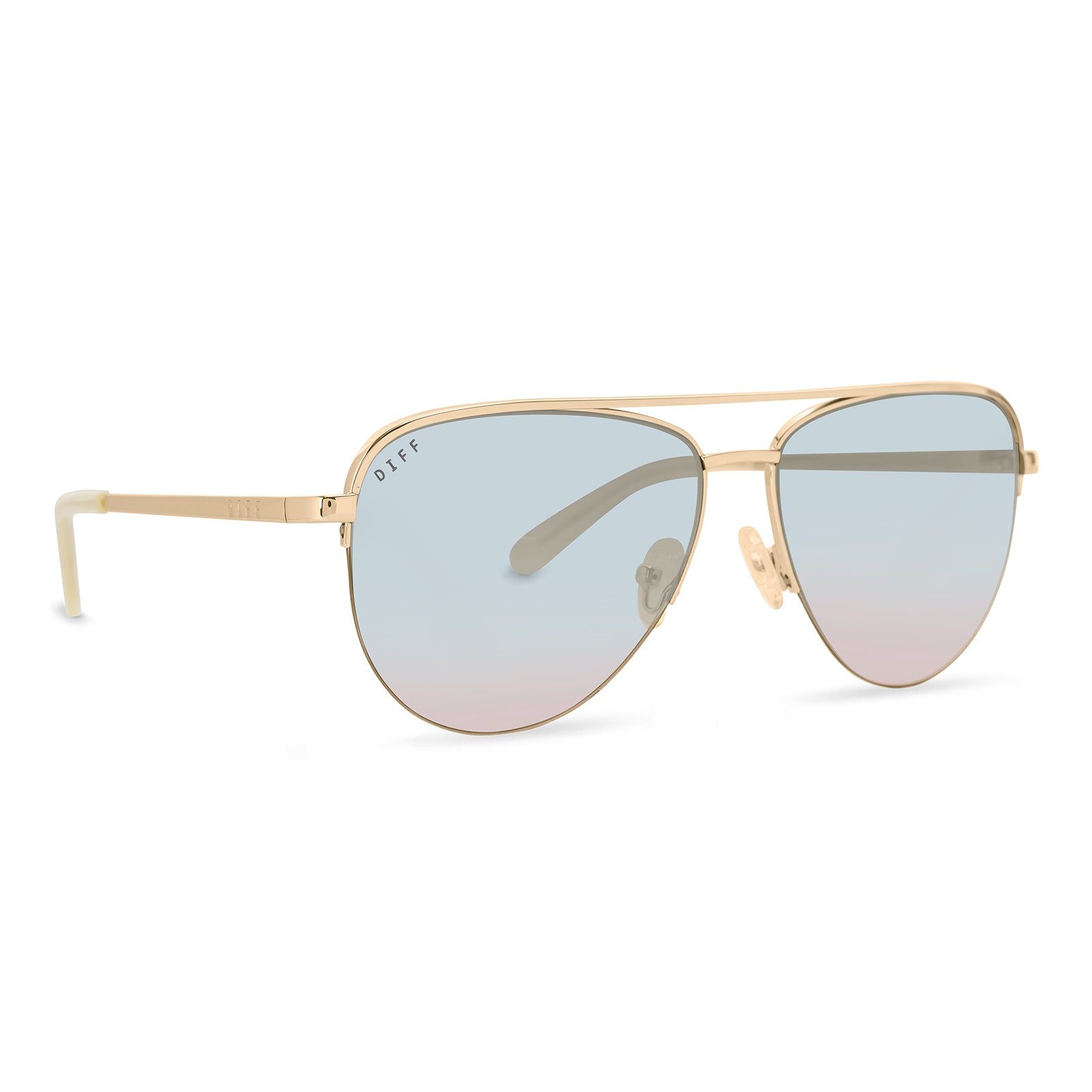 TATE - GOLD + BLUE TO LAVENDER FLASH SUNGLASSES sold by Diff Eyewear product image thumbnail 2