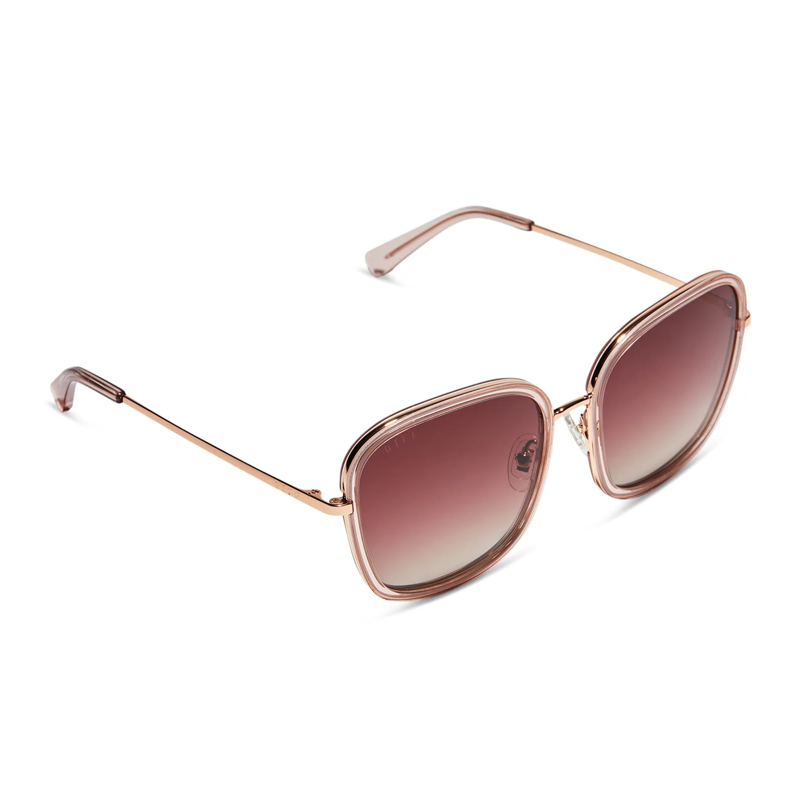 GENEVIVE - LIGHT PINK CRYSTAL + WINE GRADIENT + POLARIZED SUNGLASSES sold by Diff Eyewear product image thumbnail 4