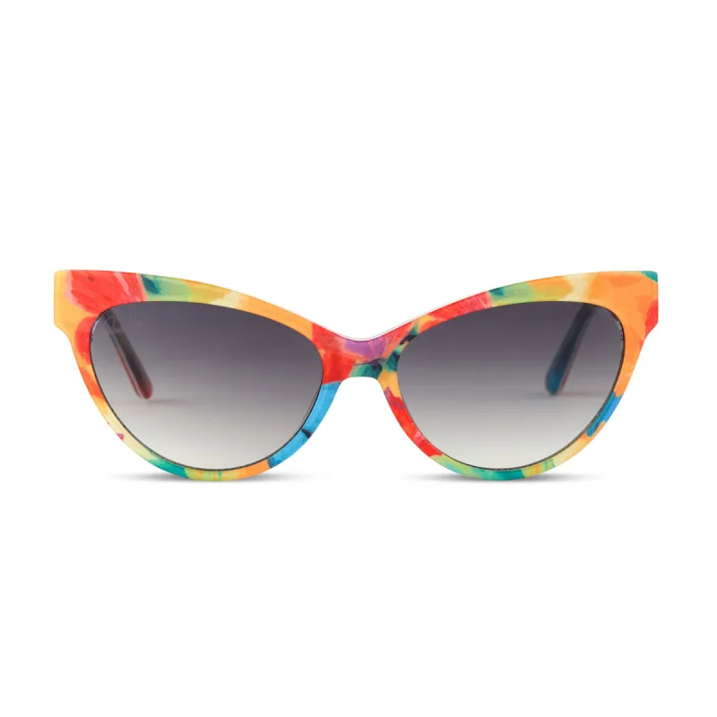 PATRICIA NASH - KELLY + WATERCOLOR + GREY GRADIENT SUNGLASSES made by Diff Eyewear
