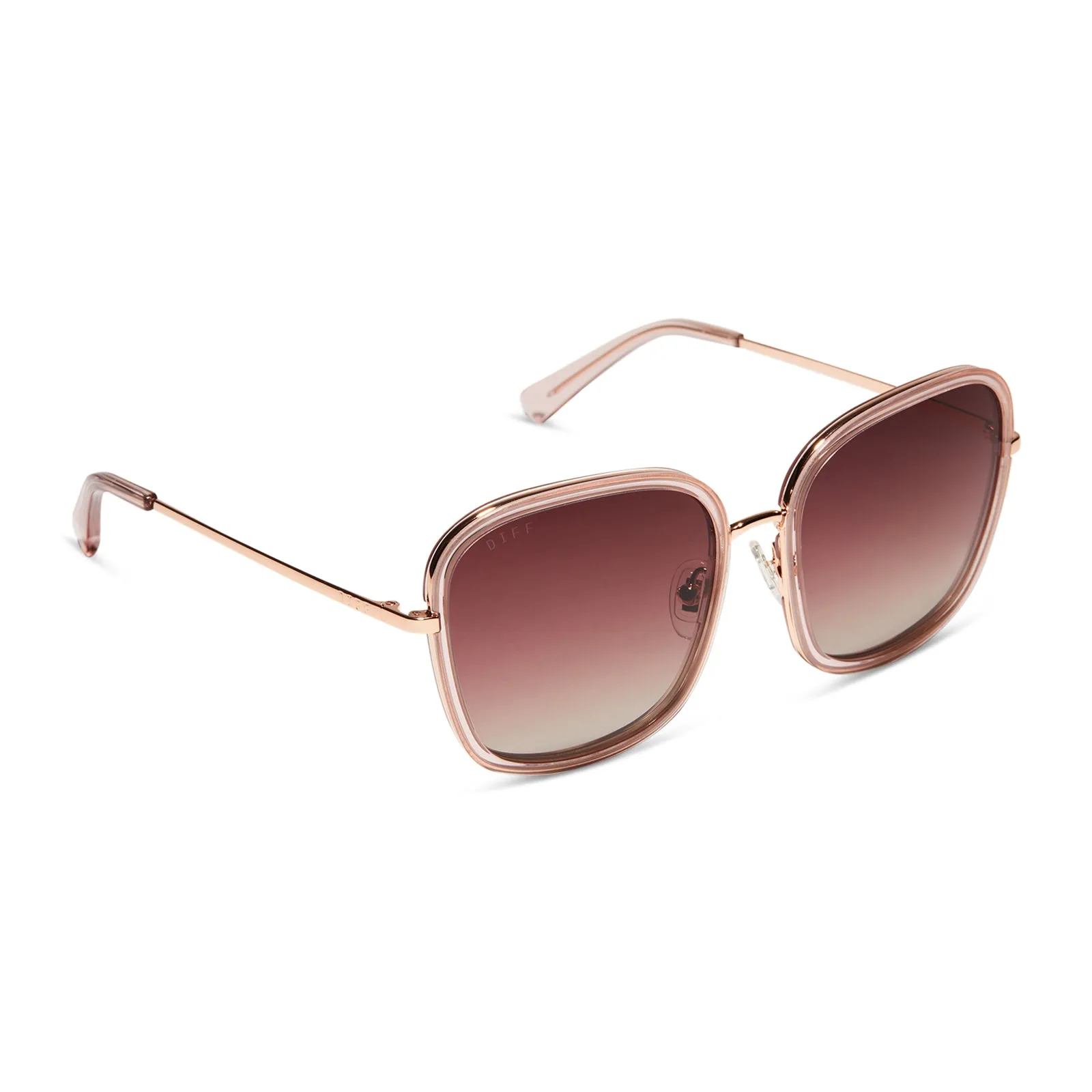 GENEVIVE - LIGHT PINK CRYSTAL + WINE GRADIENT + POLARIZED SUNGLASSES sold by Diff Eyewear product image thumbnail 2