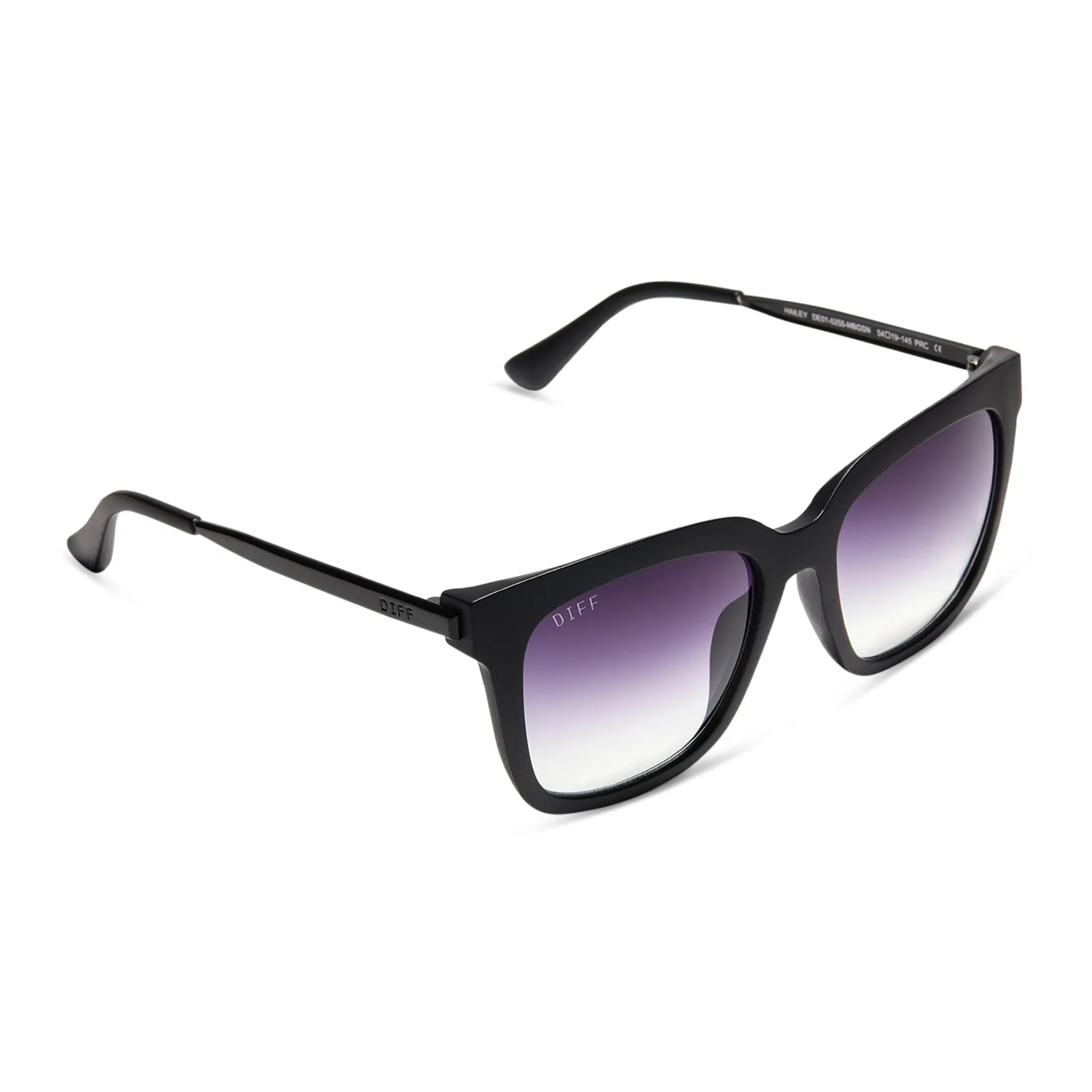 HAILEY - MATTE BLACK + SHARP GREY GRADIENT SUNGLASSES sold by Diff Eyewear product image thumbnail 4