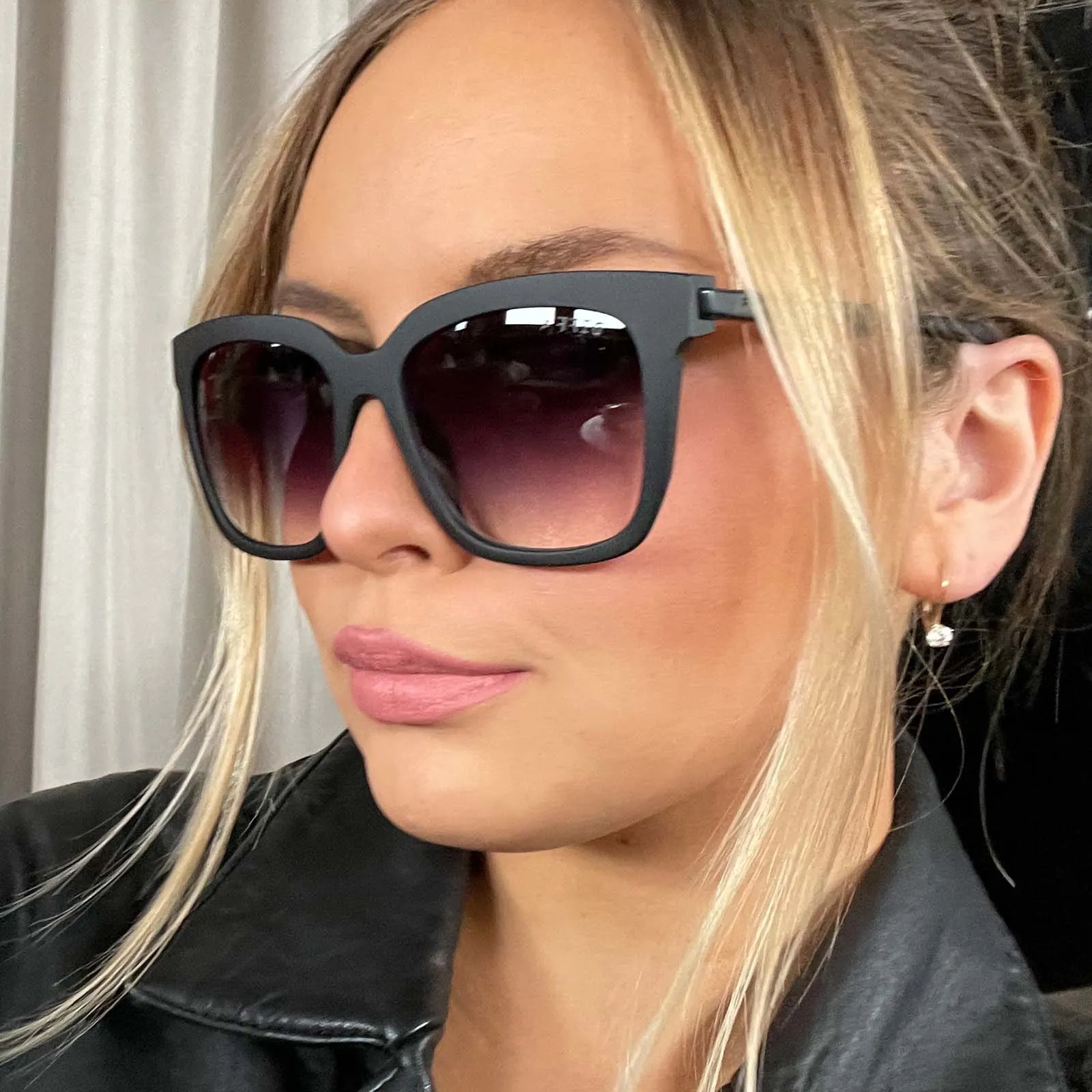 HAILEY - MATTE BLACK + SHARP GREY GRADIENT SUNGLASSES sold by Diff Eyewear product image thumbnail 5