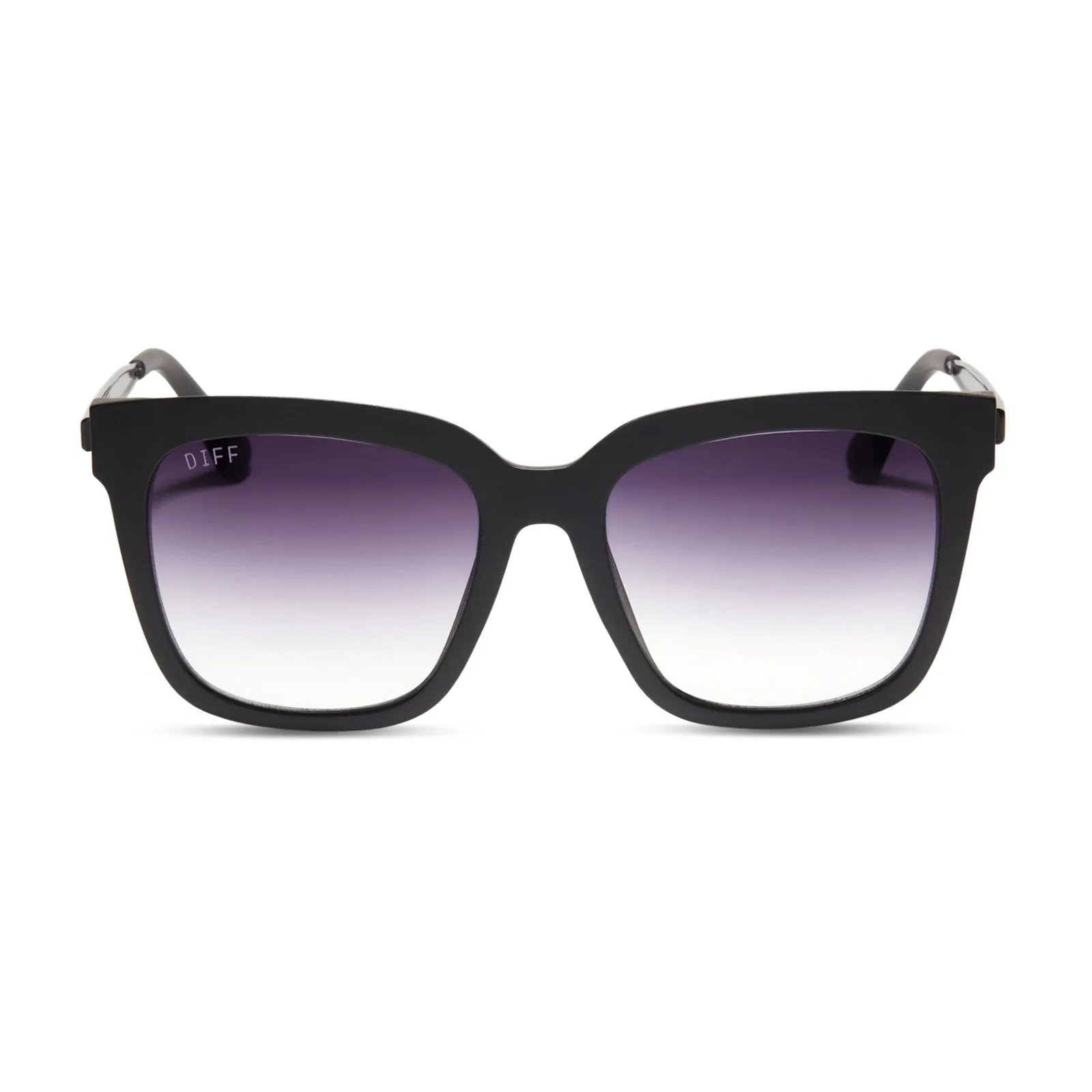 HAILEY - MATTE BLACK + SHARP GREY GRADIENT SUNGLASSES sold by Diff Eyewear
