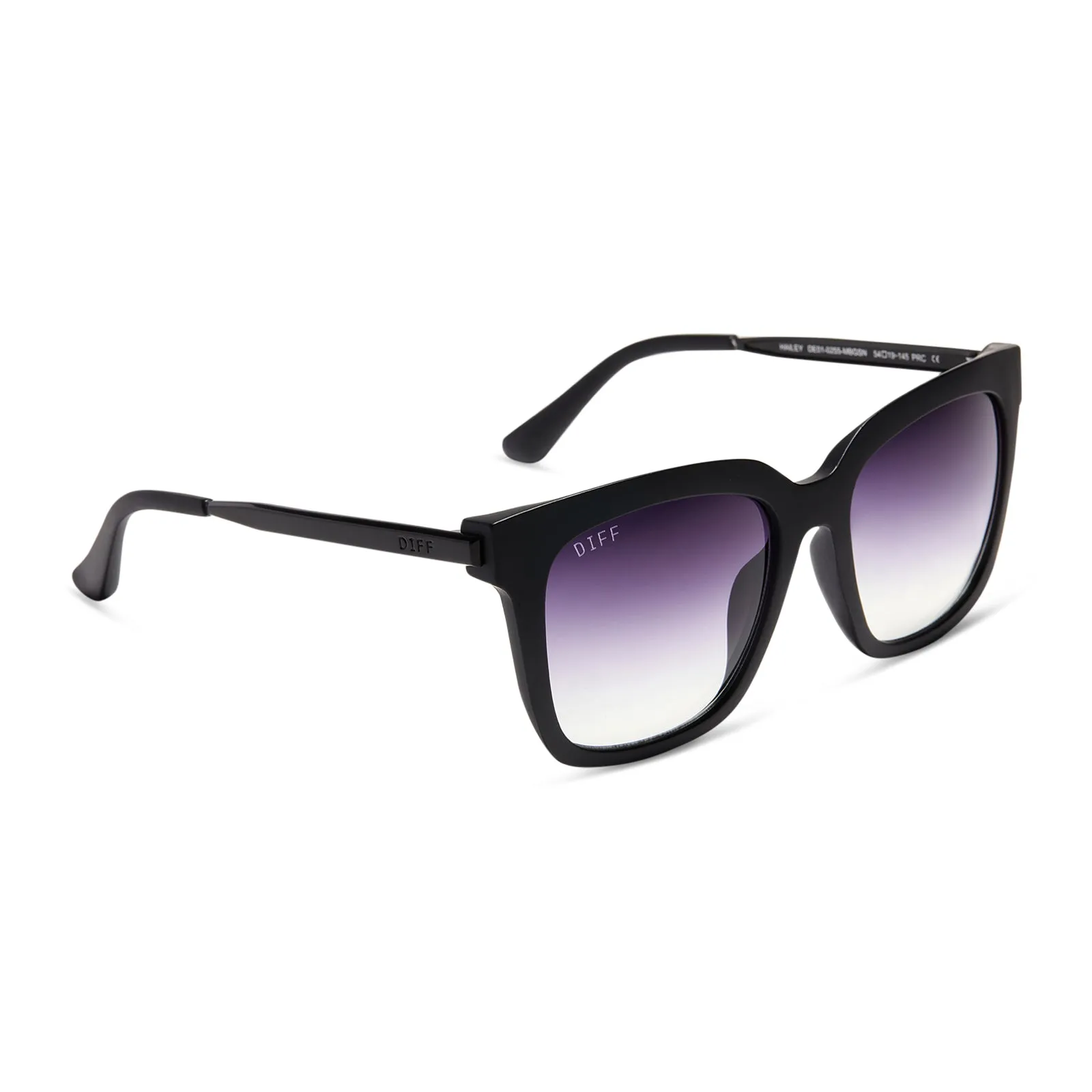 HAILEY - MATTE BLACK + SHARP GREY GRADIENT SUNGLASSES sold by Diff Eyewear product image thumbnail 2