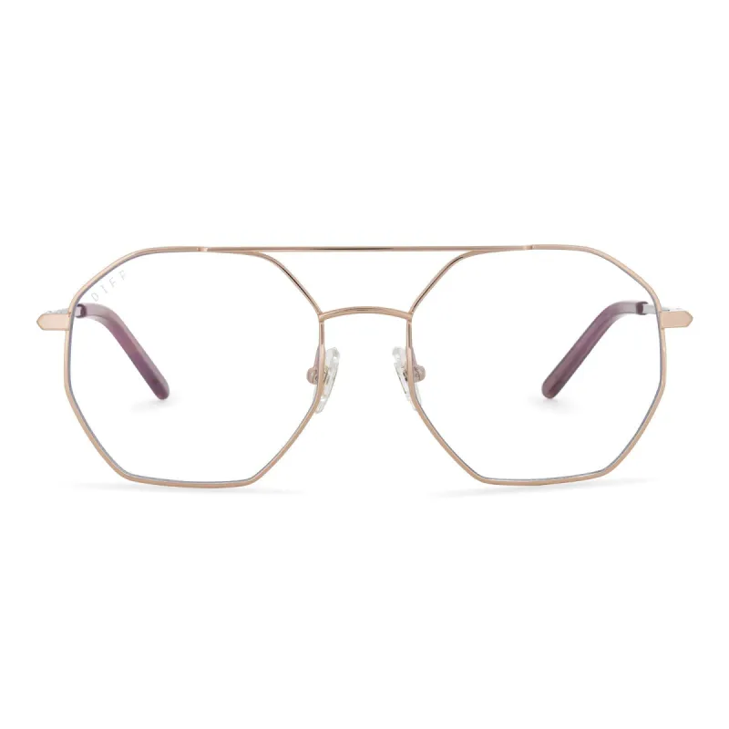 EASTYN - ROSE GOLD + BLUE LIGHT TECHNOLOGY GLASSES sold by Diff Eyewear