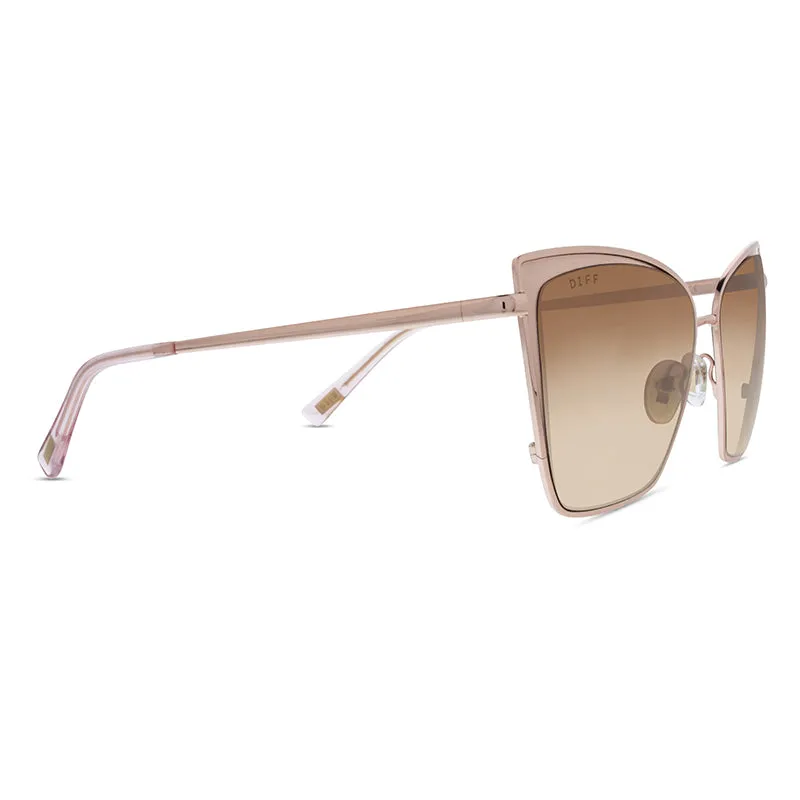 BECKY - ROSE GOLD + BROWN GRADIENT SUNGLASSES sold by Diff Eyewear product image thumbnail 3