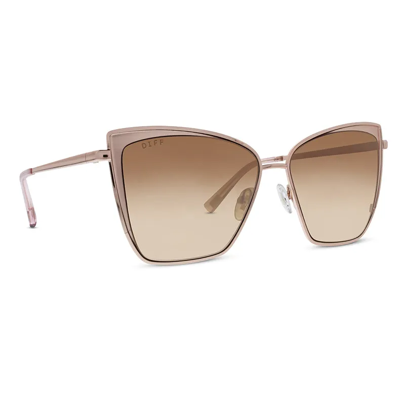 BECKY - ROSE GOLD + BROWN GRADIENT SUNGLASSES sold by Diff Eyewear product image thumbnail 2