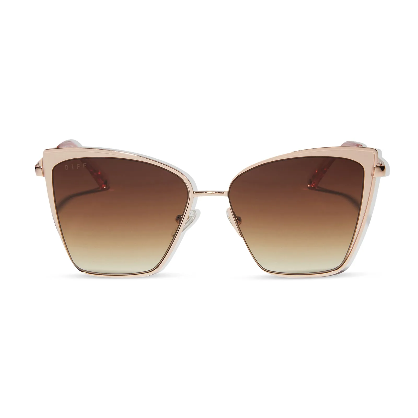 BECKY - ROSE GOLD + BROWN GRADIENT SUNGLASSES sold by Diff Eyewear