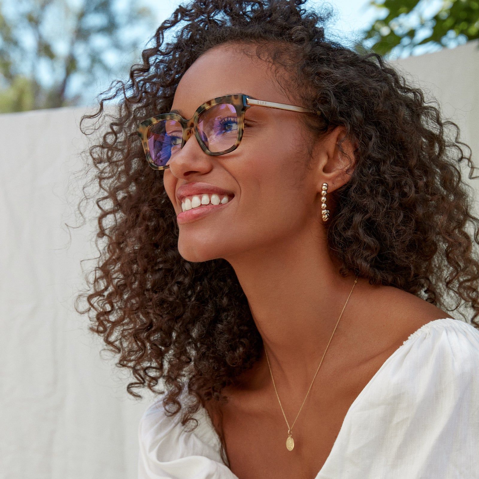 BELLA XS - HAZEL TORTOISE + CLEAR GLASSES sold by Diff Eyewear product image thumbnail 5