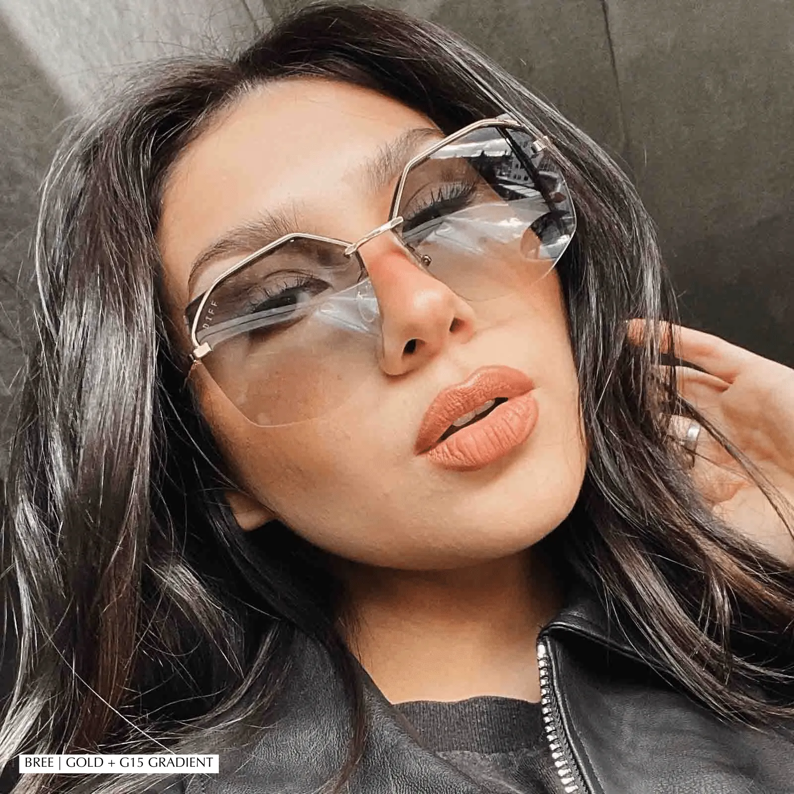 BREE - MATTE BLACK + TWILIGHT GRADIENT SUNGLASSES sold by Diff Eyewear product image thumbnail 5