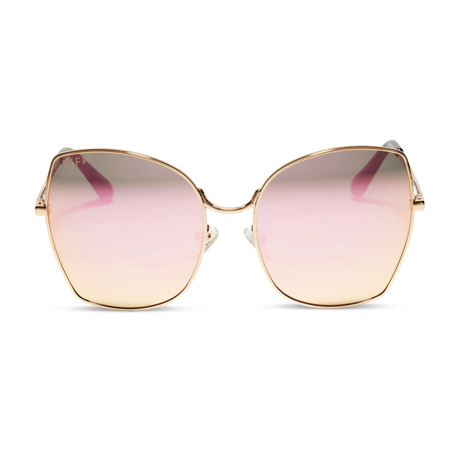 LONNA - GOLD + CHERRY BLOSSOM MIRROR SUNGLASSES sold by Diff Eyewear