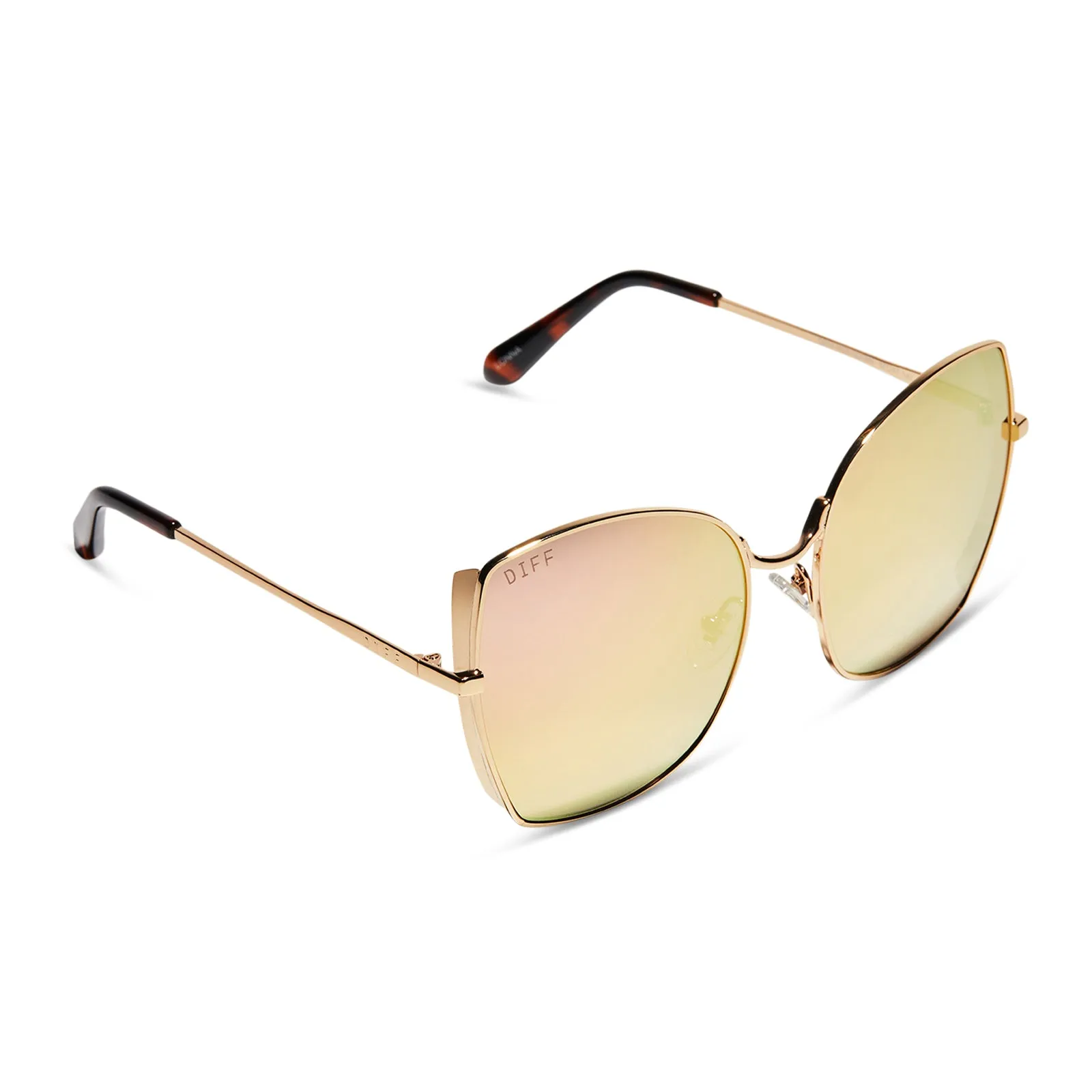 LONNA - GOLD + CHERRY BLOSSOM MIRROR SUNGLASSES sold by Diff Eyewear product image thumbnail 4