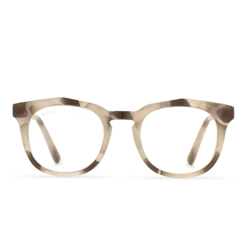 ROWAN - CREAM TORTOISE + BLUE LIGHT READERS sold by Diff Eyewear