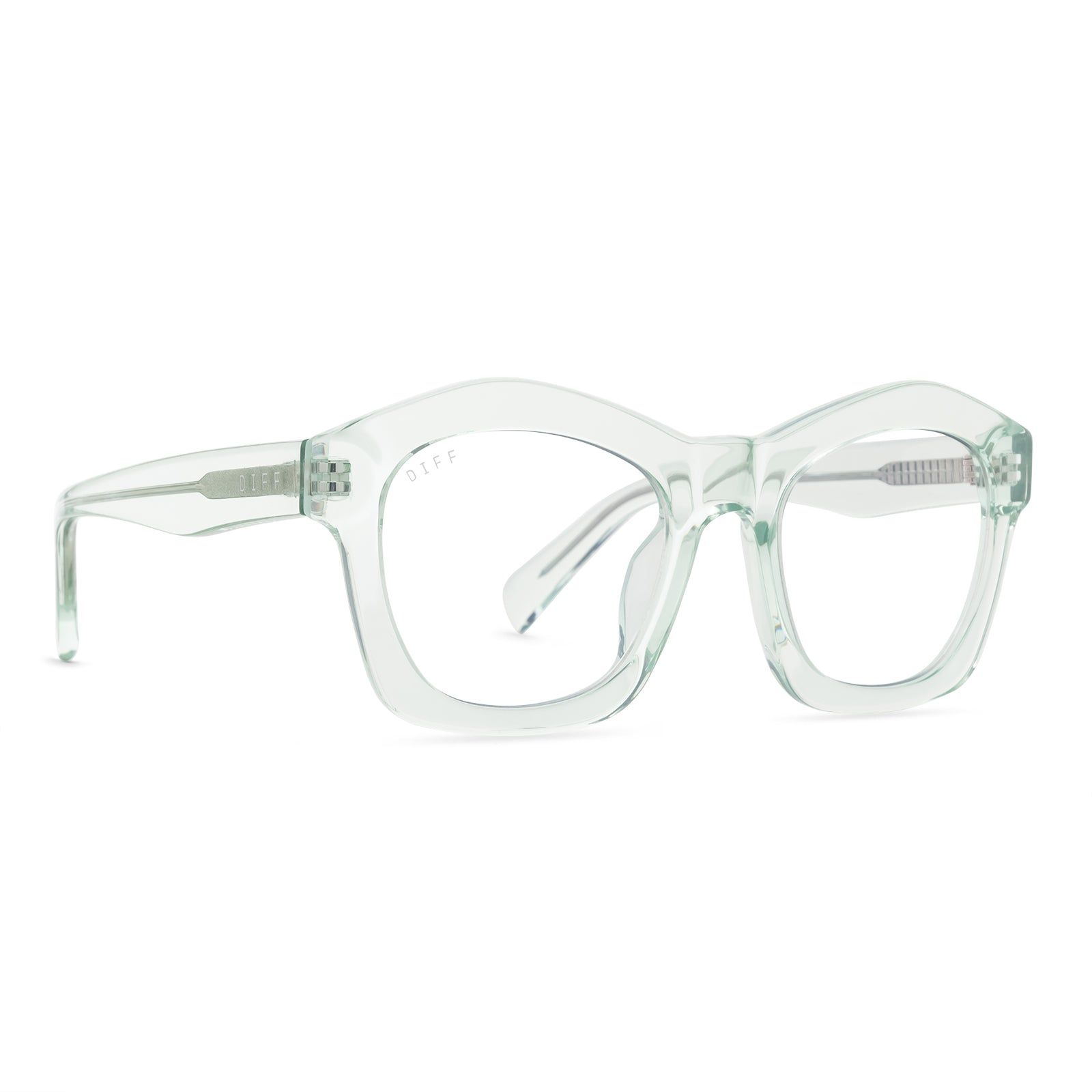 HAYDEN - SOFT LAGOON CRYSTAL + CLEAR GLASSES sold by Diff Eyewear product image thumbnail 2