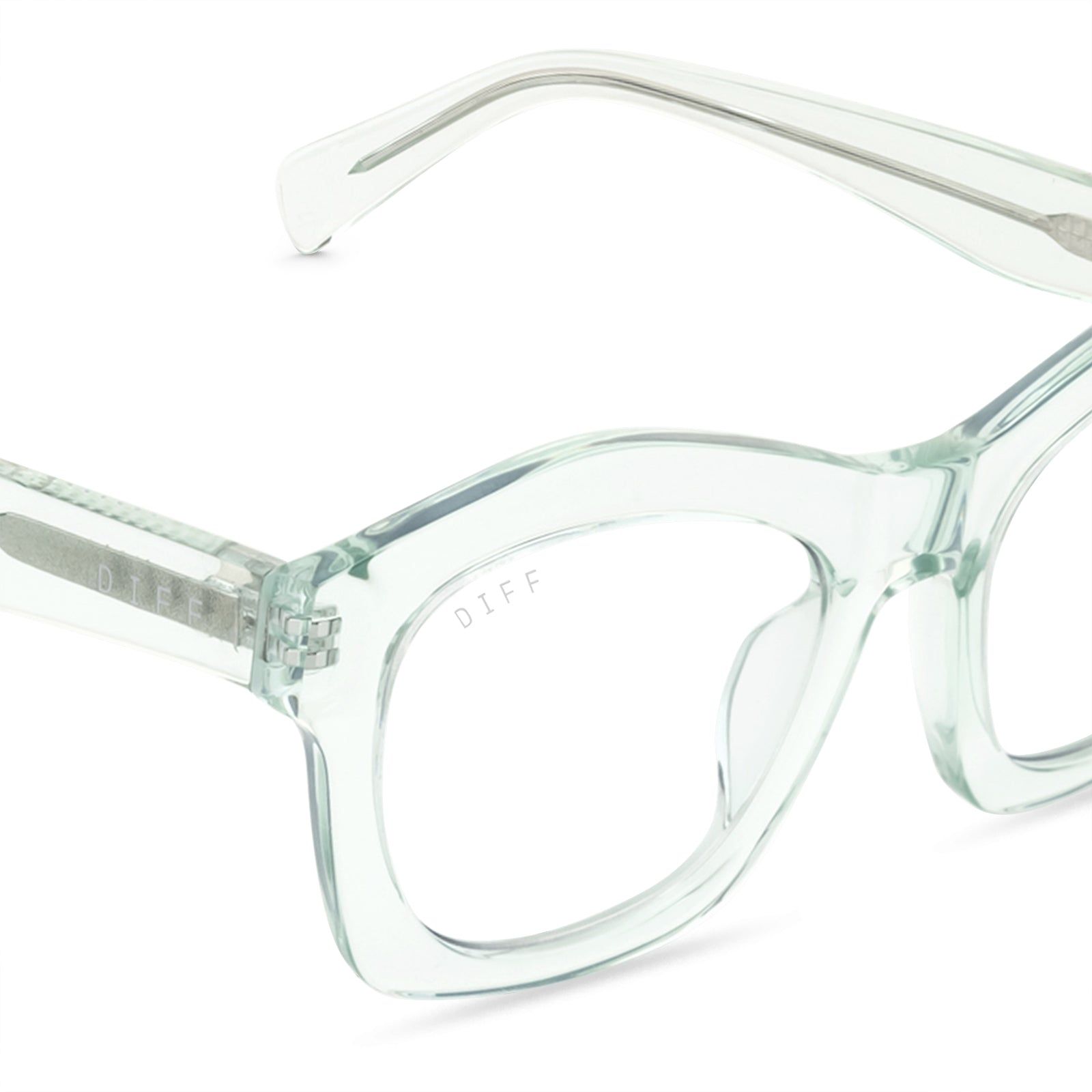 HAYDEN - SOFT LAGOON CRYSTAL + CLEAR GLASSES sold by Diff Eyewear product image thumbnail 4