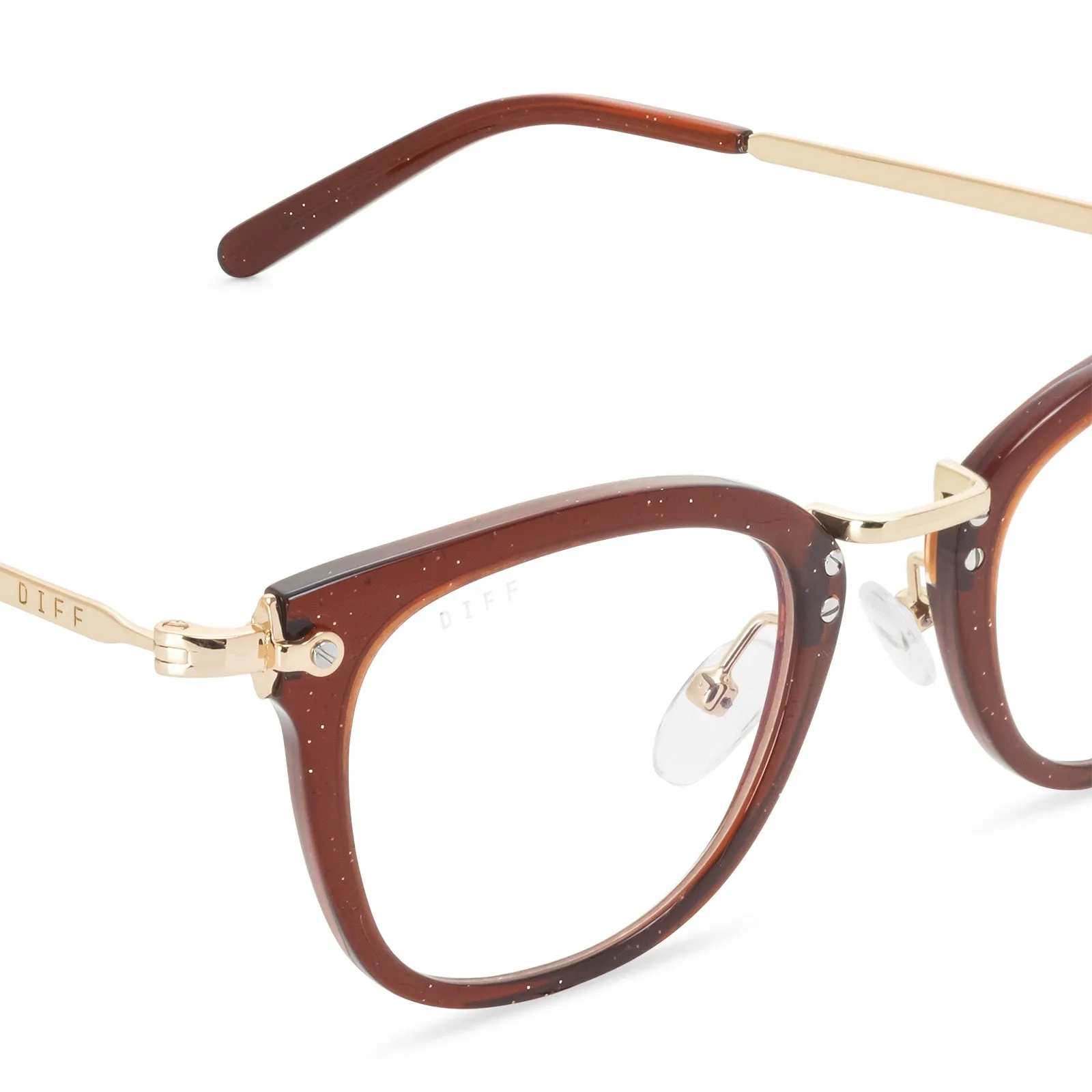 RUE - FESTIVE CHESTNUT + BLUE LIGHT GLASSES sold by Diff Eyewear product image thumbnail 3