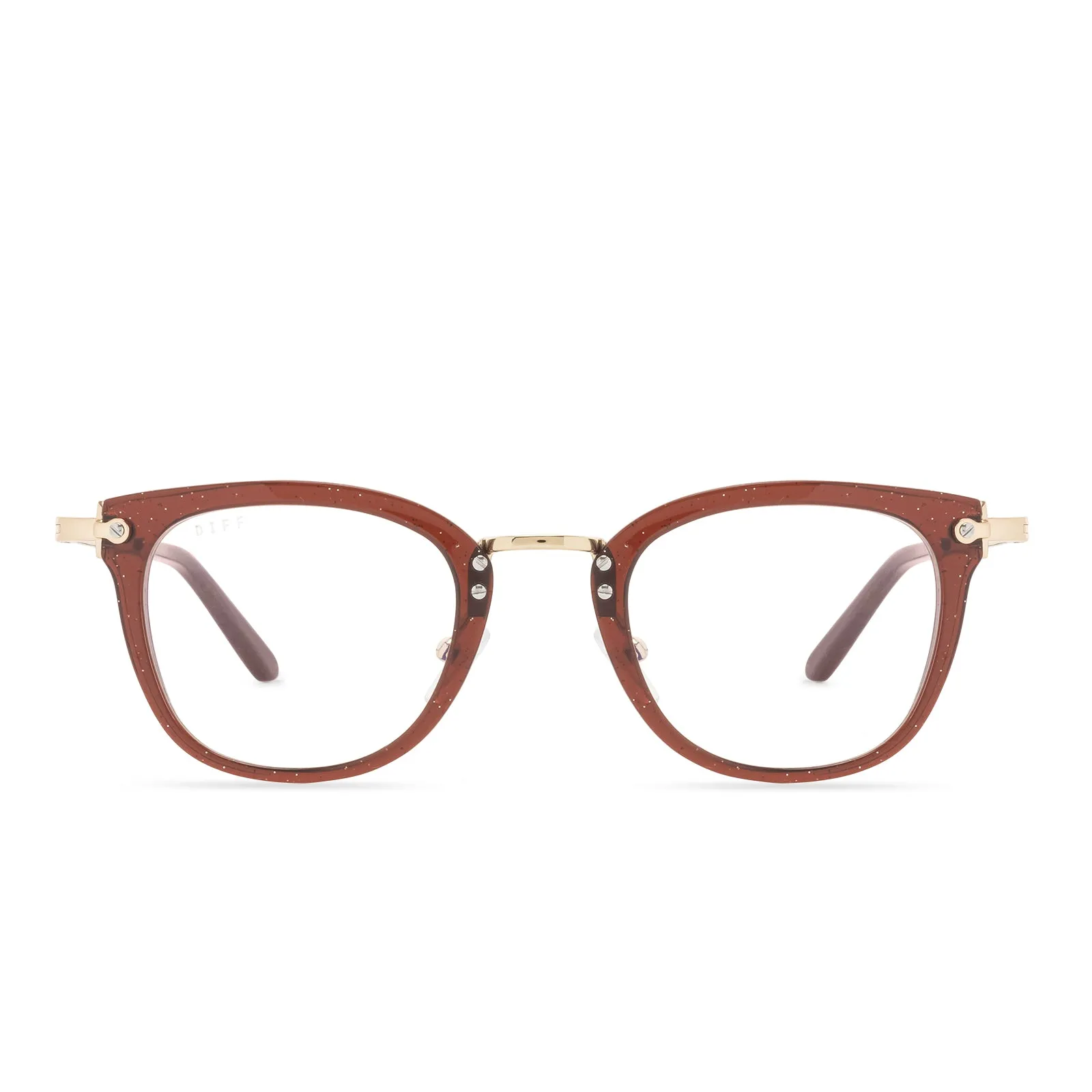 RUE - FESTIVE CHESTNUT + BLUE LIGHT GLASSES sold by Diff Eyewear