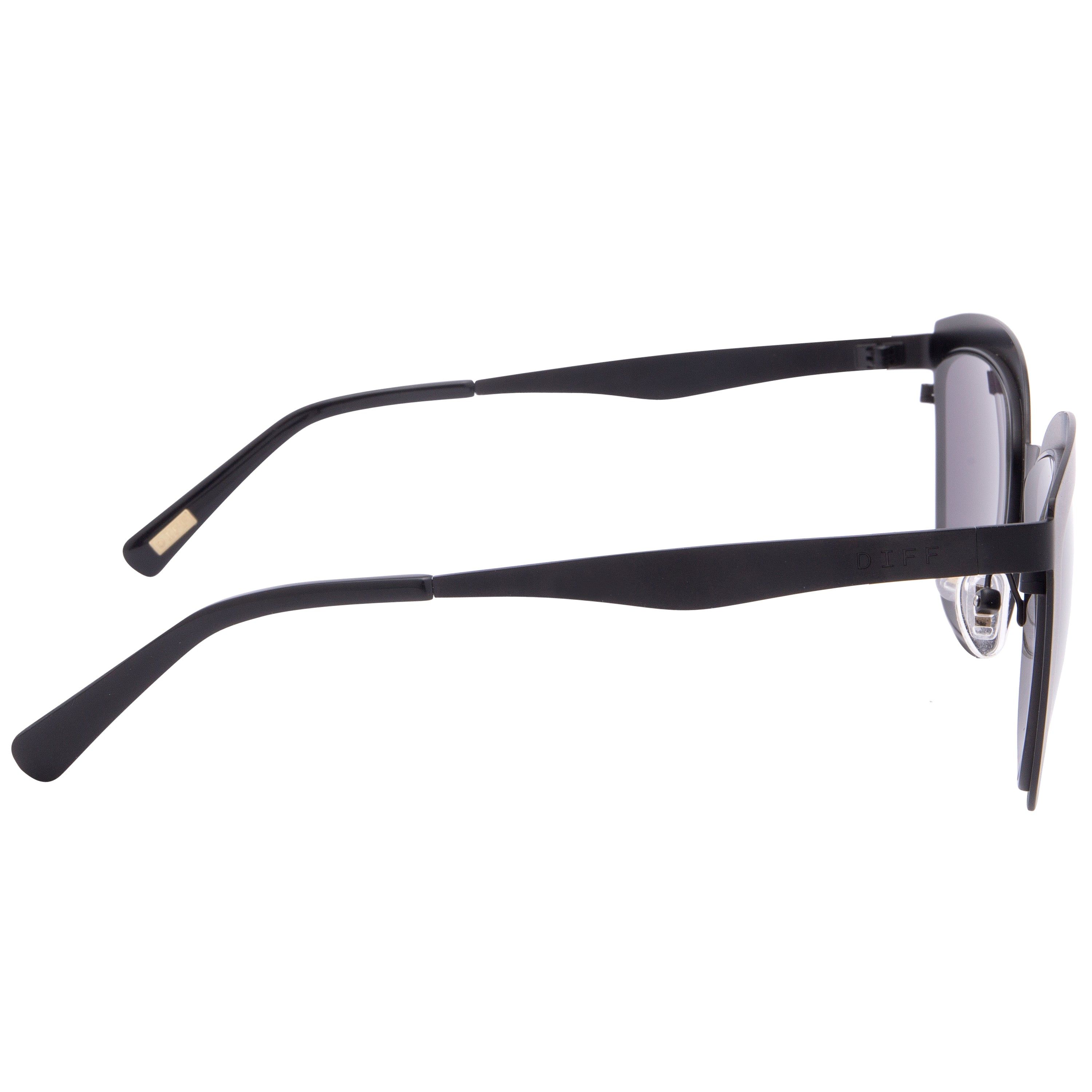 LILY - POLISHED BLACK + DARK SMOKE POLARIZED SUNGLASSES sold by Diff Eyewear product image thumbnail 3