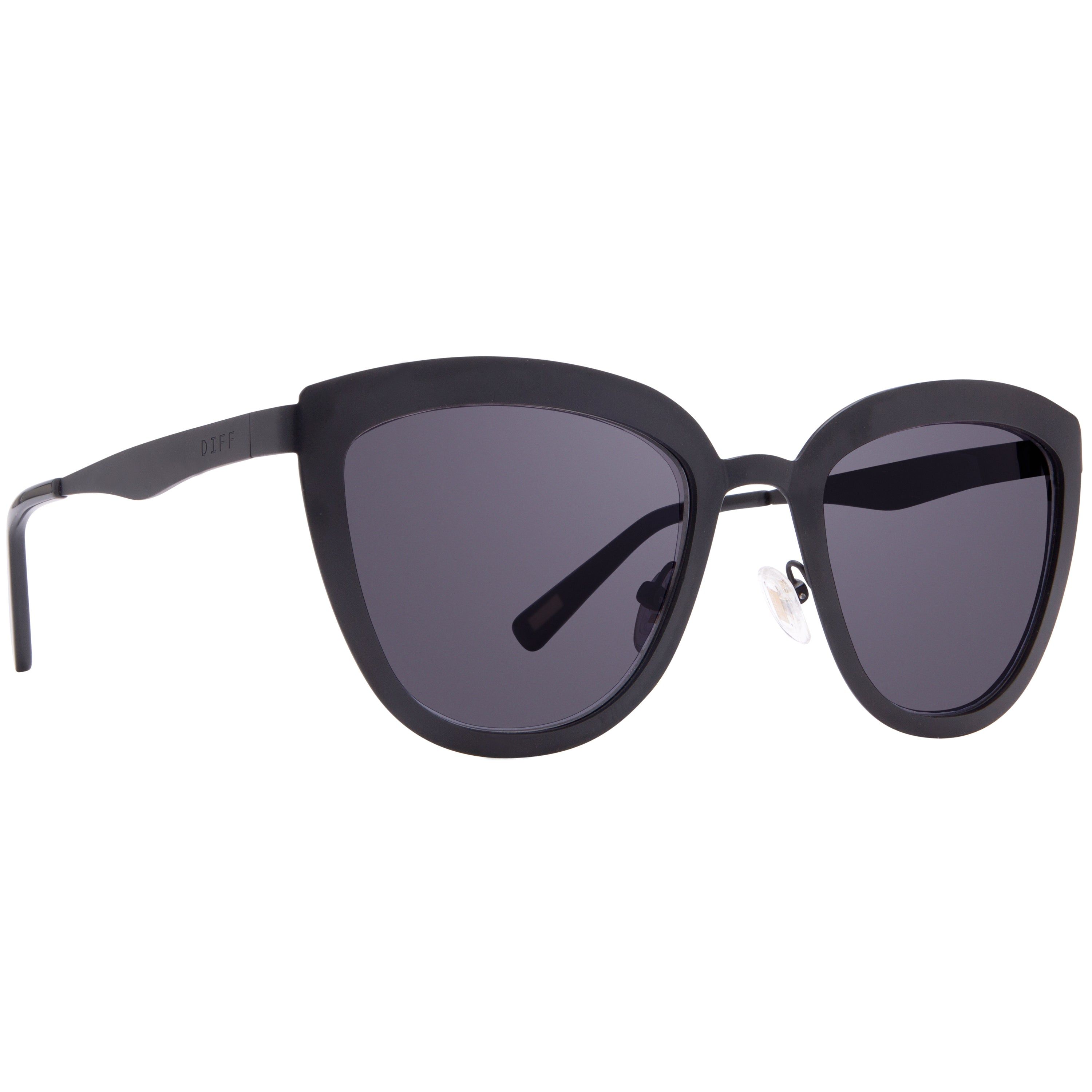 LILY - POLISHED BLACK + DARK SMOKE POLARIZED SUNGLASSES sold by Diff Eyewear product image thumbnail 2