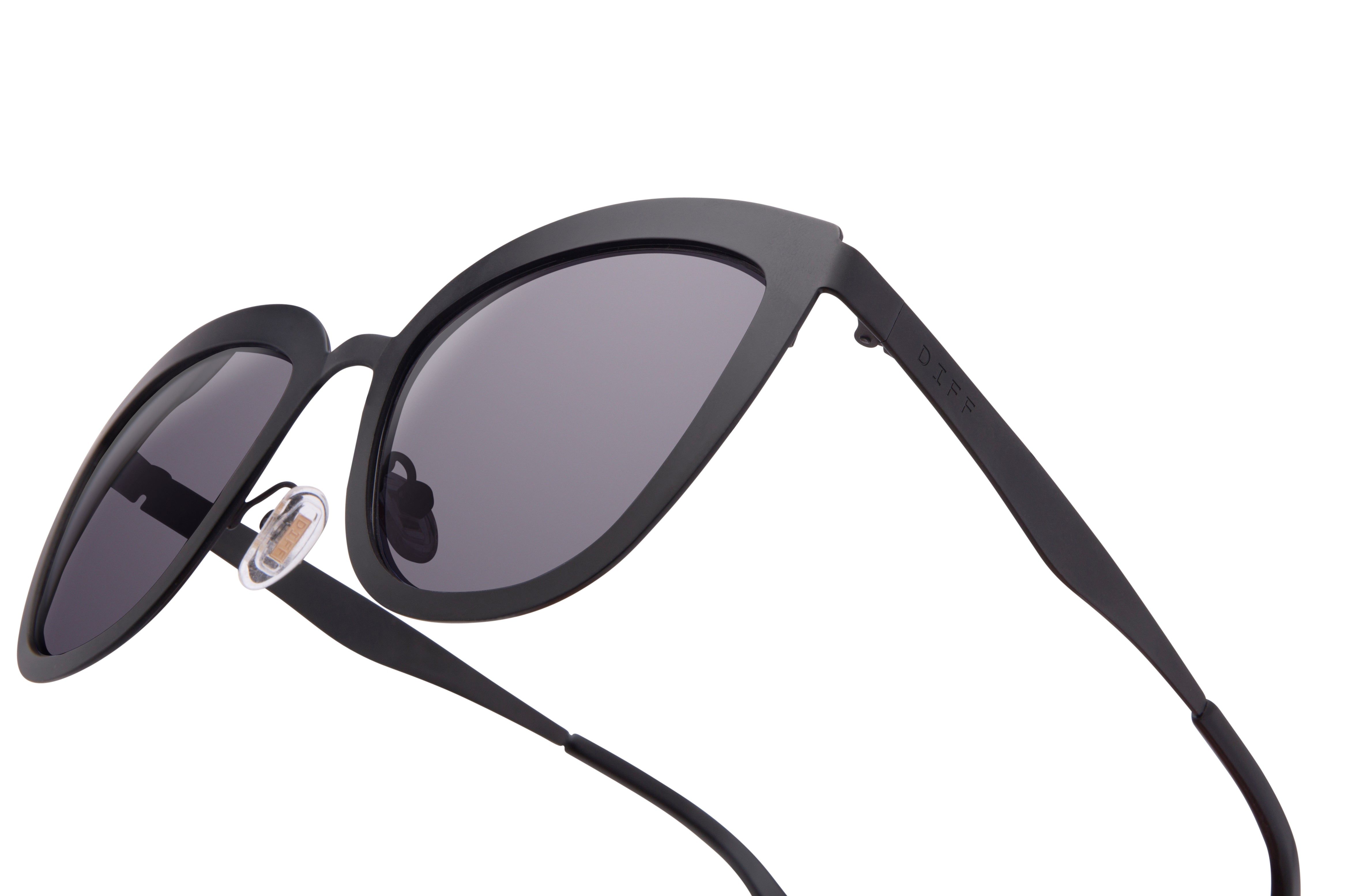 LILY - POLISHED BLACK + DARK SMOKE POLARIZED SUNGLASSES sold by Diff Eyewear product image thumbnail 5