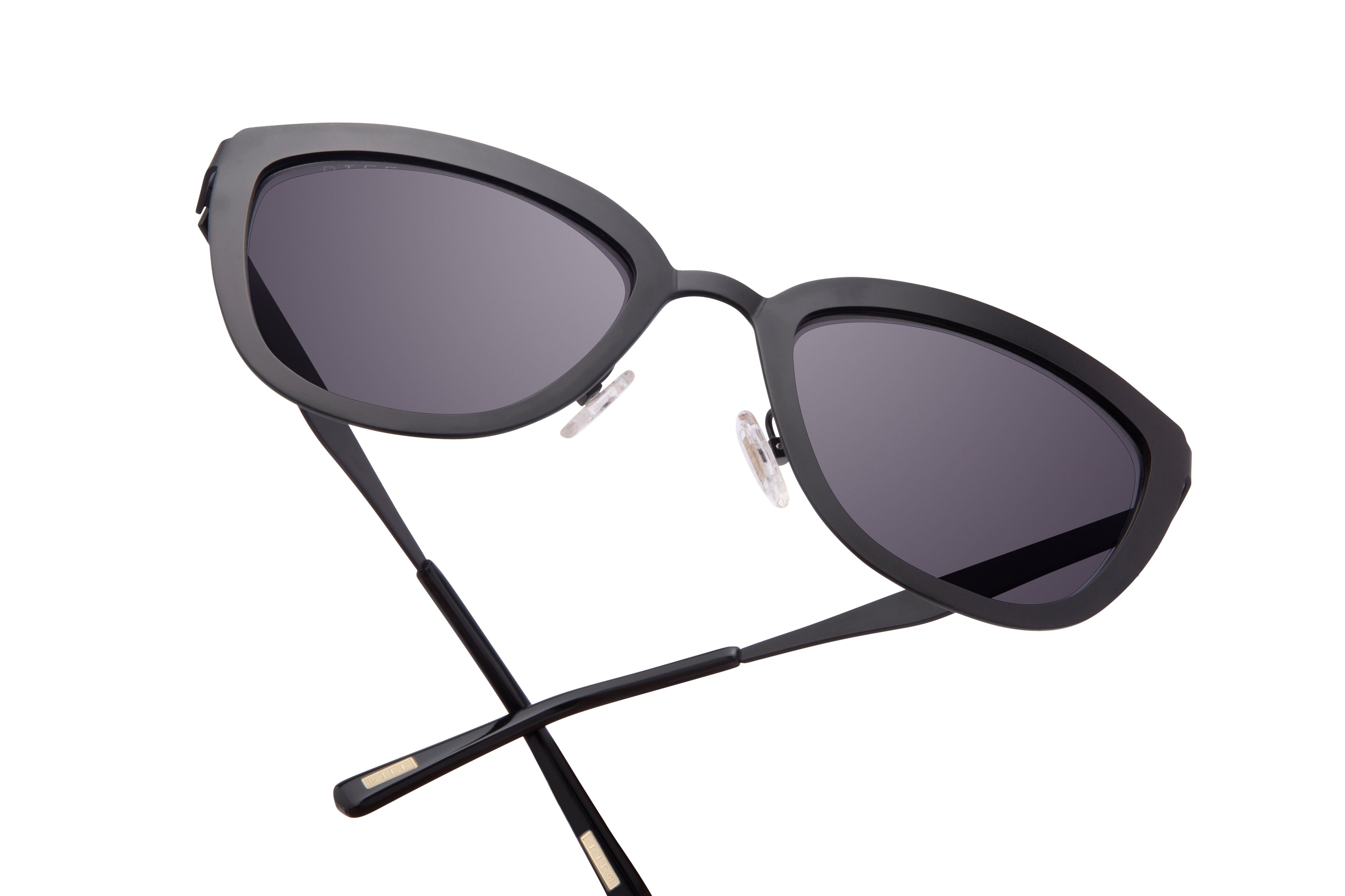 LILY - POLISHED BLACK + DARK SMOKE POLARIZED SUNGLASSES sold by Diff Eyewear product image thumbnail 4
