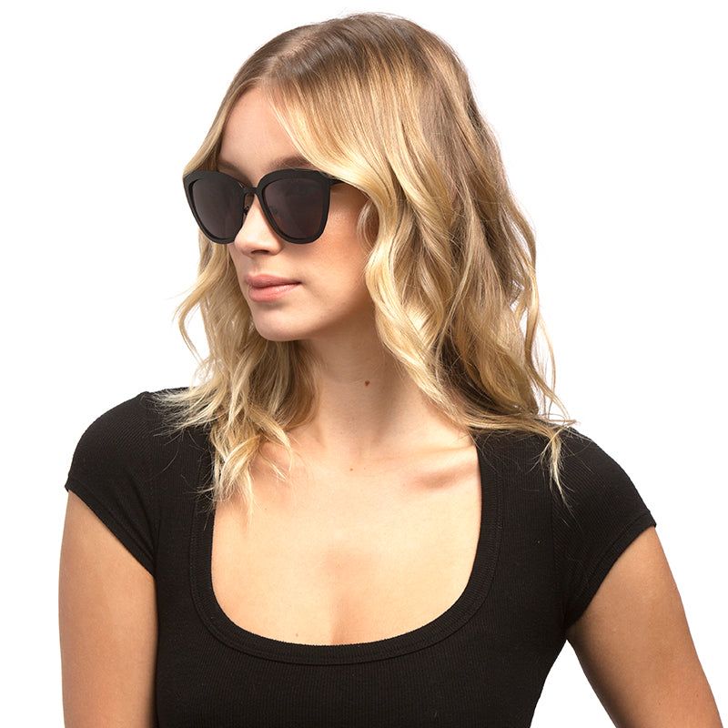 LILY - POLISHED BLACK + DARK SMOKE POLARIZED SUNGLASSES sold by Diff Eyewear product image thumbnail 9