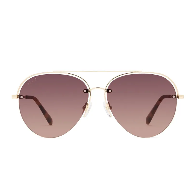 LENOX II - GOLD + BROWN GRADIENT POLARIZED SUNGLASSES sold by Diff Eyewear