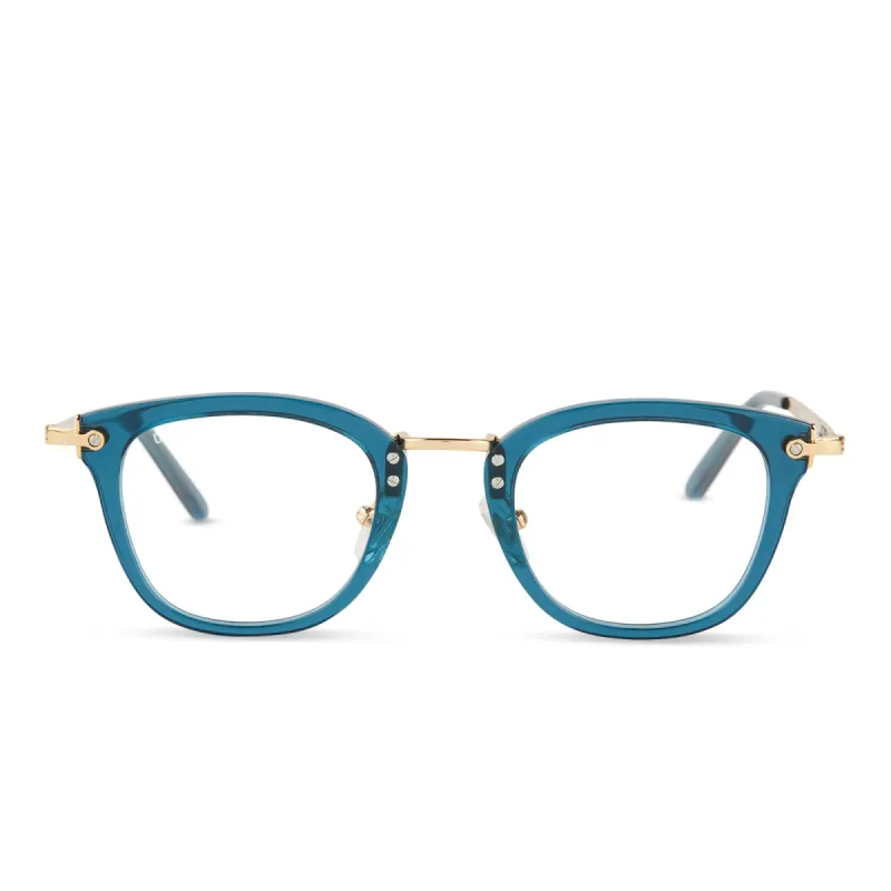 RUE - DEEP AQUA + CLEAR GLASSES sold by Diff Eyewear