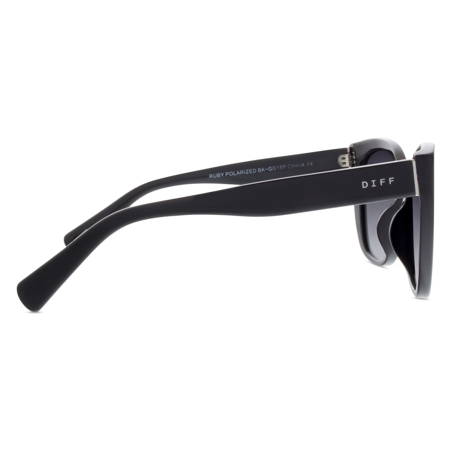 RUBY - BLACK + GREY GRADIENT + POLARIZED SUNGLASSES sold by Diff Eyewear product image thumbnail 4