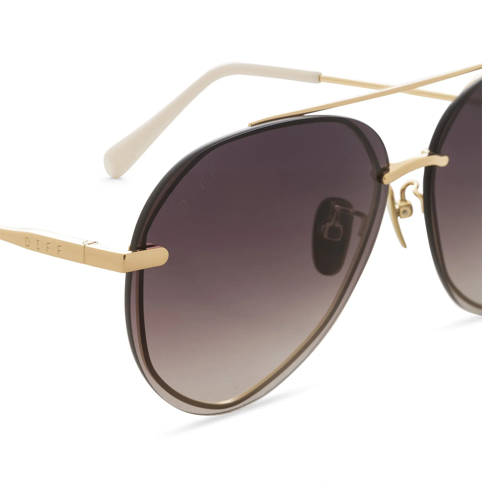 LENOX - GOLD + BROWN GRADIENT MIRROR POLARIZED SUNGLASSES sold by Diff Eyewear product image thumbnail 4