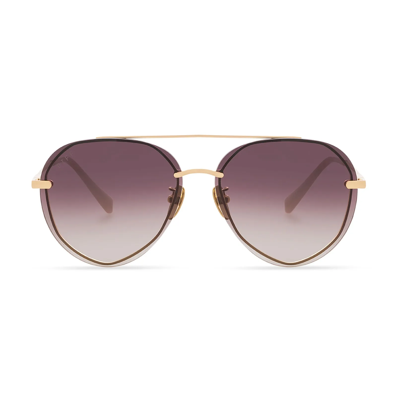 LENOX - GOLD + BROWN GRADIENT MIRROR POLARIZED SUNGLASSES sold by Diff Eyewear