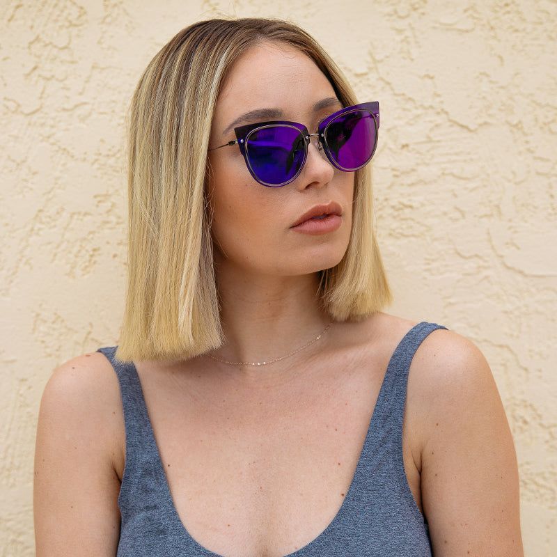 DEMI - LIGHT GUNMETAL + PURPLE MIRROR SUNGLASSES sold by Diff Eyewear product image thumbnail 9