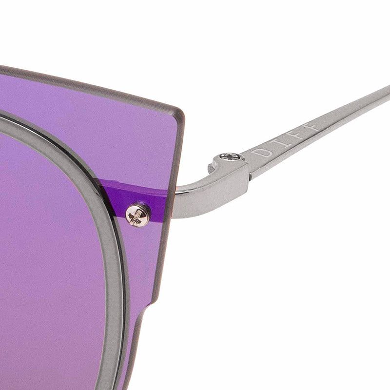 DEMI - LIGHT GUNMETAL + PURPLE MIRROR SUNGLASSES sold by Diff Eyewear product image thumbnail 5