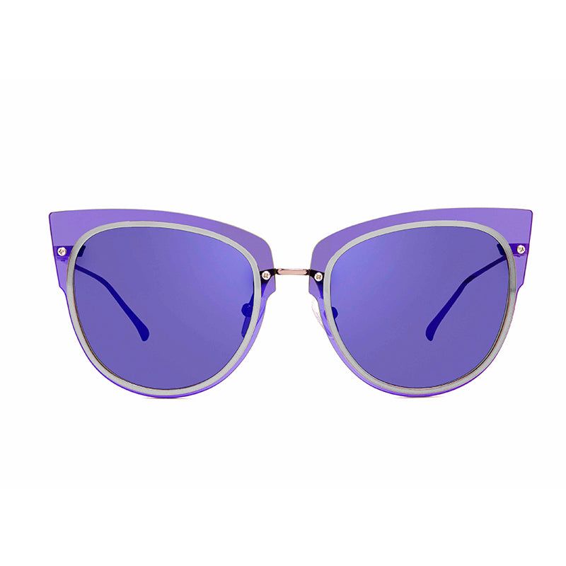 DEMI - LIGHT GUNMETAL + PURPLE MIRROR SUNGLASSES sold by Diff Eyewear