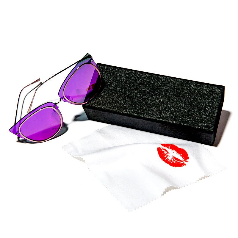 DEMI - LIGHT GUNMETAL + PURPLE MIRROR SUNGLASSES sold by Diff Eyewear product image thumbnail 7