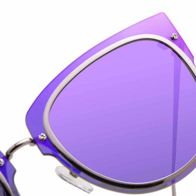 DEMI - LIGHT GUNMETAL + PURPLE MIRROR SUNGLASSES sold by Diff Eyewear product image thumbnail 4