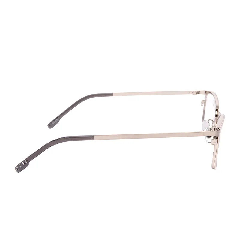 BERNIE - BRUSHED SILVER + GLASSES sold by Diff Eyewear product image thumbnail 3