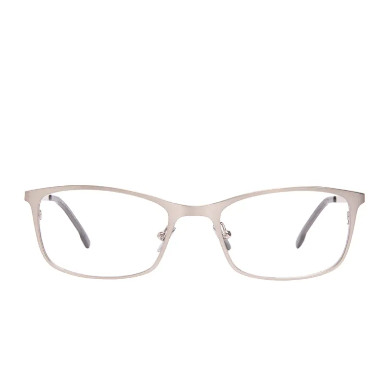 BERNIE - BRUSHED SILVER + GLASSES sold by Diff Eyewear