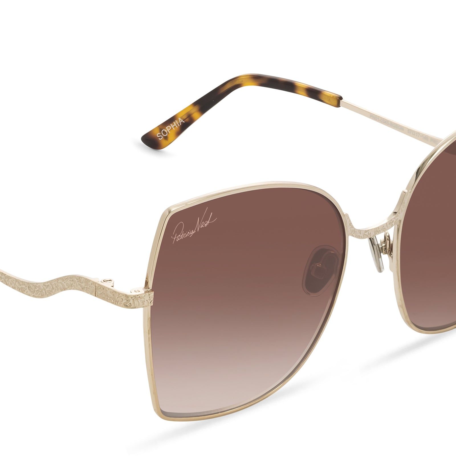 PATRICIA NASH - SOPHIA + BRUSHED GOLD + BROWN GRADIENT SUNGLASSES sold by Diff Eyewear product image thumbnail 4